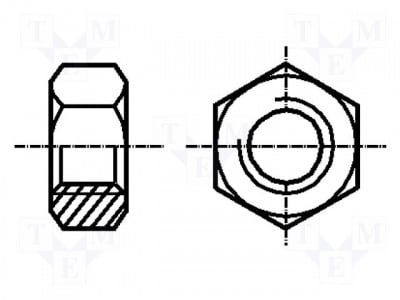 Гайка B2.5/BN109 Гайка; шестостенна; M2,5; стомана; Покритие: цинк; H:2mm; 5mm
